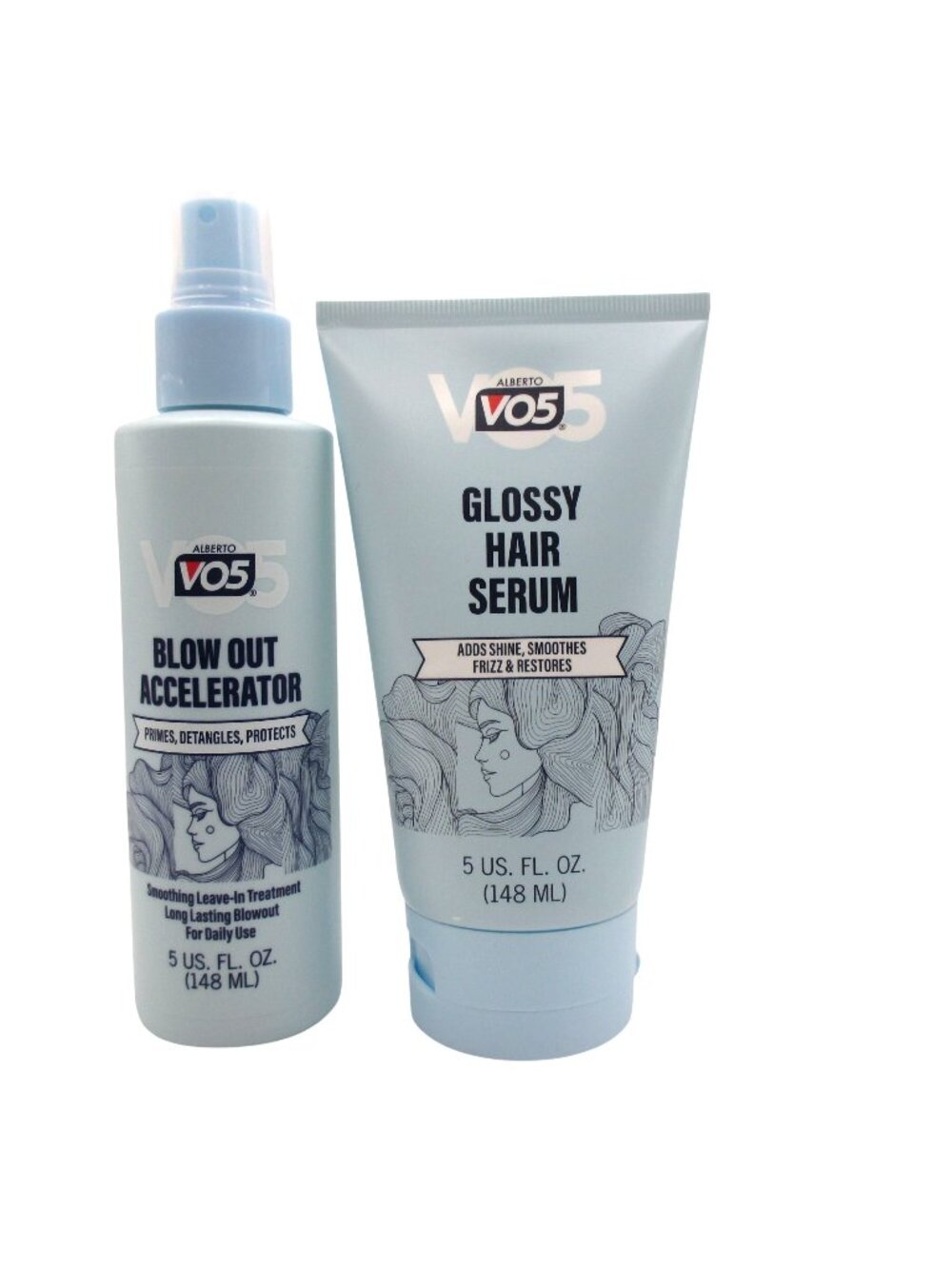 Alberto VO5 Glossy Hair Serum & Blow Out Accelerator Shines & Soothes 5 OZ NEW